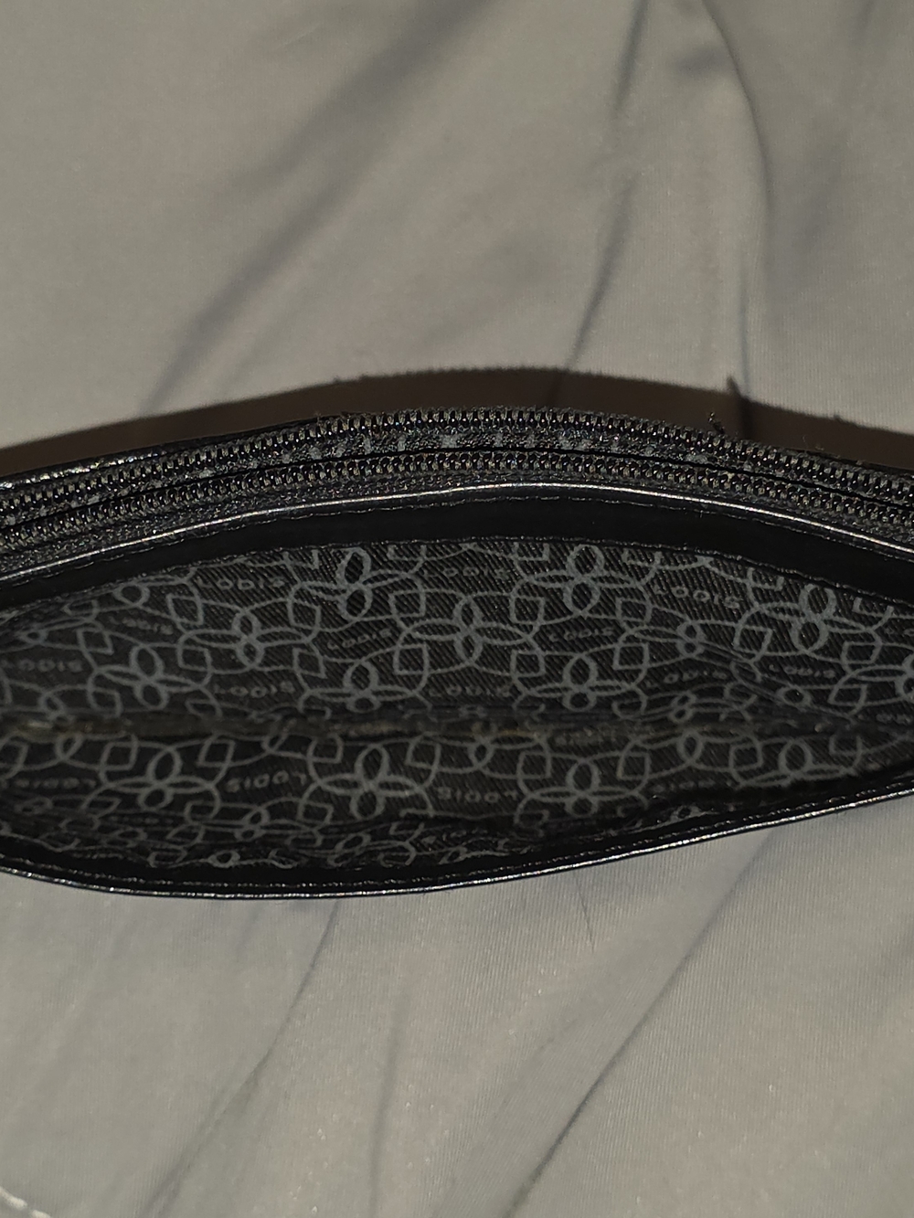 LODIS Black Leather Audrey Slim Long Zipper Pouch Card Holder Wallet-EUC - Picture 5 of 5